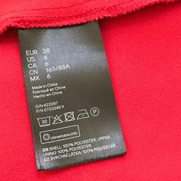 H&M Red Fit & Flare Midi Dress - Picture 11 of 12